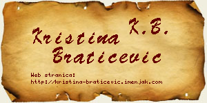 Kristina Bratičević vizit kartica